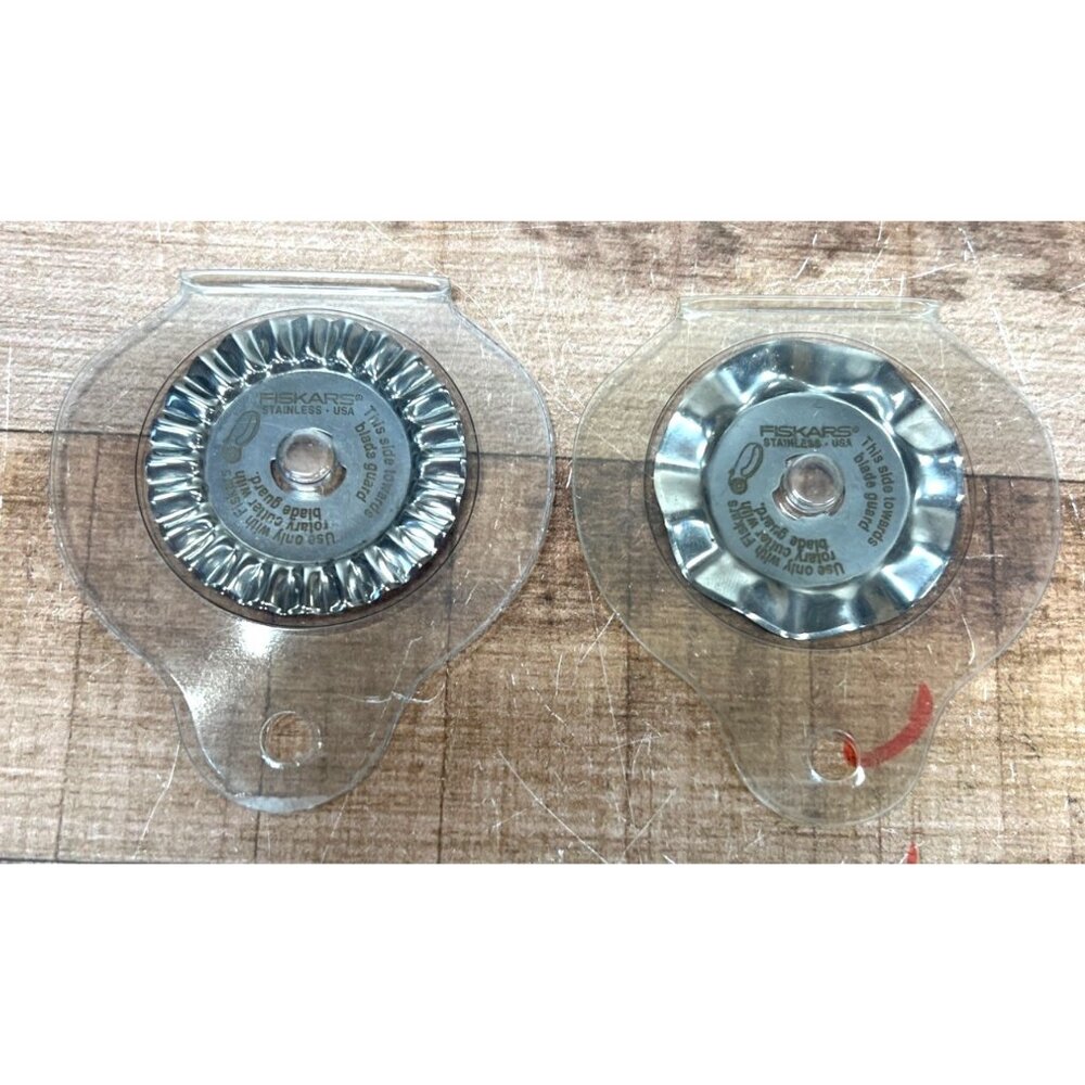 2 Fiskars Stainless Steel 45mm Pinking Rotary Blades Fits Fiskars Rotary Cutters